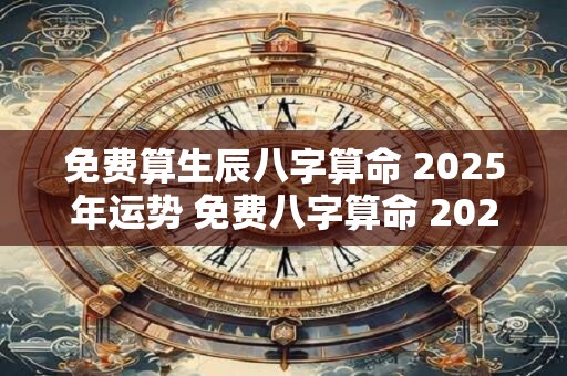 免费算生辰八字算命 2025年运势 免费八字算命 2025年个人运势