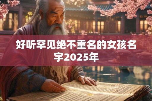 好听罕见绝不重名的女孩名字2025年