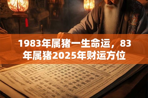 1983年属猪一生命运，83年属猪2025年财运方位
