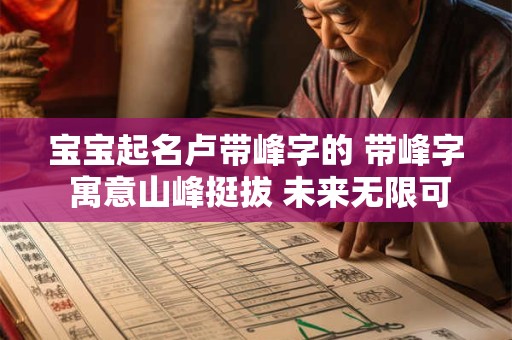 宝宝起名卢带峰字的 带峰字 寓意山峰挺拔 未来无限可能