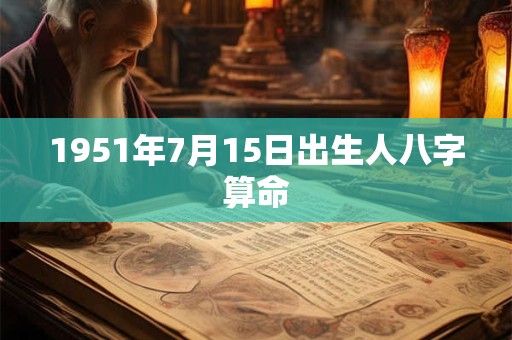 1951年7月15日出生人八字算命
