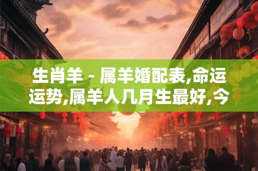 生肖羊 - 属羊婚配表,命运运势,属羊人几月生最好,今年多大