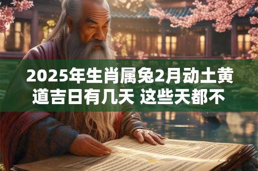 2025年生肖属兔2月动土黄道吉日有几天 这些天都不错