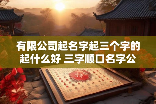 有限公司起名字起三个字的起什么好 三字顺口名字公司带金
