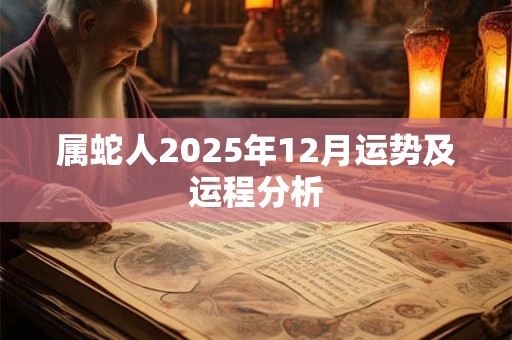 属蛇人2025年12月运势及运程分析