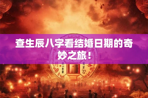 查生辰八字看结婚日期的奇妙之旅！