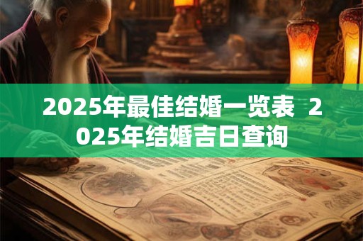 2025年最佳结婚一览表  2025年结婚吉日查询