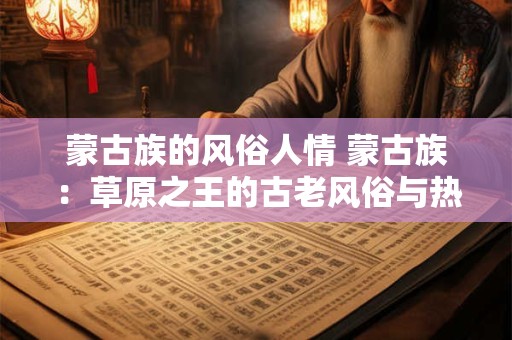 蒙古族的风俗人情 蒙古族：草原之王的古老风俗与热情人情