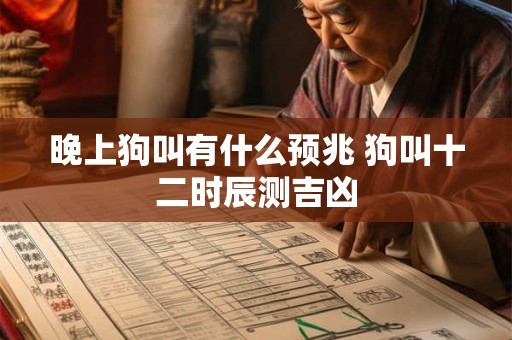 晚上狗叫有什么预兆 狗叫十二时辰测吉凶