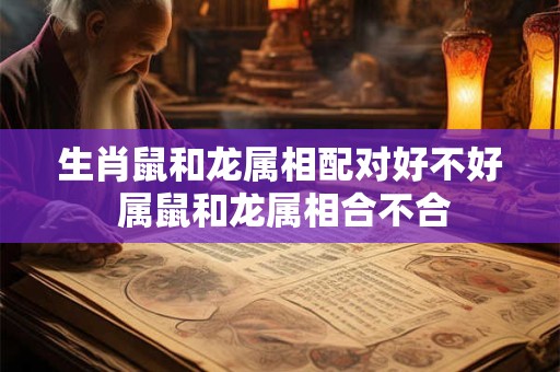 生肖鼠和龙属相配对好不好 属鼠和龙属相合不合