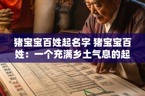 猪宝宝百姓起名字 猪宝宝百姓：一个充满乡土气息的起名潮流