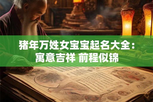 猪年万姓女宝宝起名大全：寓意吉祥 前程似锦