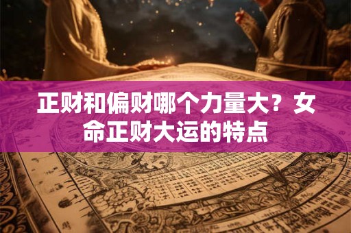 正财和偏财哪个力量大？女命正财大运的特点