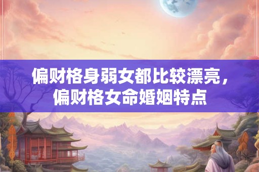 偏财格身弱女都比较漂亮，偏财格女命婚姻特点