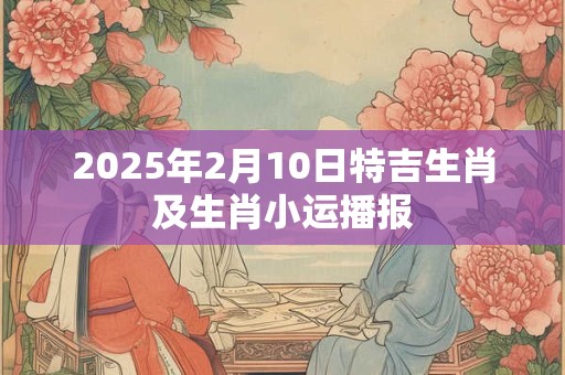2025年2月10日特吉生肖及生肖小运播报