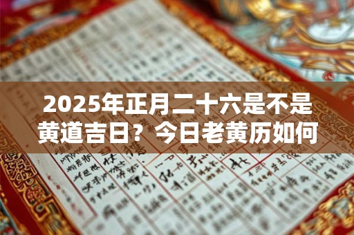 2025年正月二十六是不是黄道吉日？今日老黄历如何？