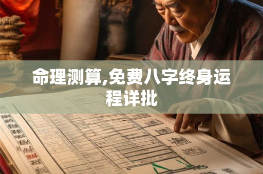 命理测算,免费八字终身运程详批