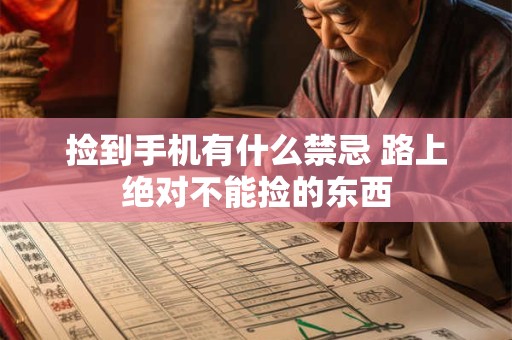 捡到手机有什么禁忌 路上绝对不能捡的东西