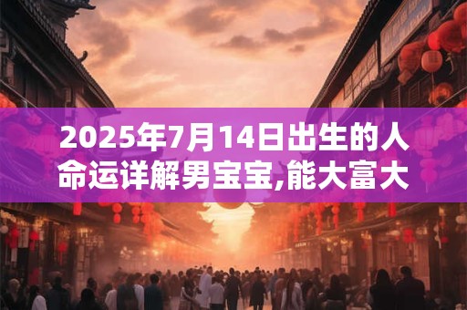 2025年7月14日出生的人命运详解男宝宝,能大富大贵吗