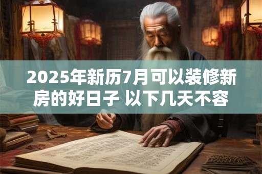 2025年新历7月可以装修新房的好日子 以下几天不容错过 2025年新历7月可以装修新房的好日子 以下几天不容错过