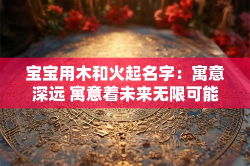 宝宝用木和火起名字：寓意深远 寓意着未来无限可能