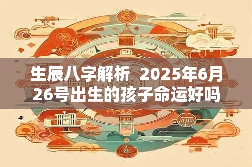 生辰八字解析  2025年6月26号出生的孩子命运好吗