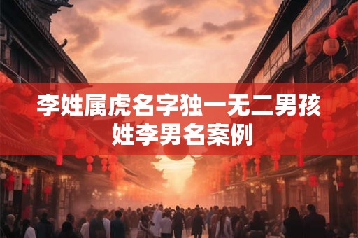 李姓属虎名字独一无二男孩 姓李男名案例 李姓属虎名字独一无二男孩 姓李男名案例