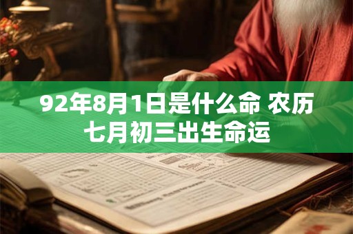 92年8月1日是什么命 农历七月初三出生命运