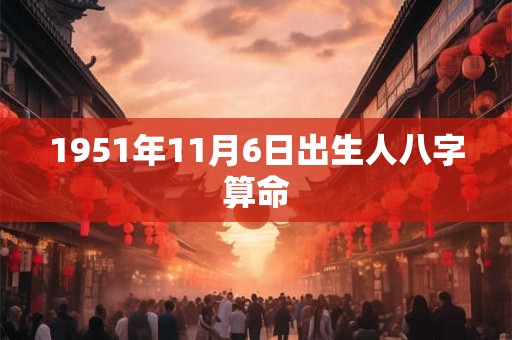 1951年11月6日出生人八字算命