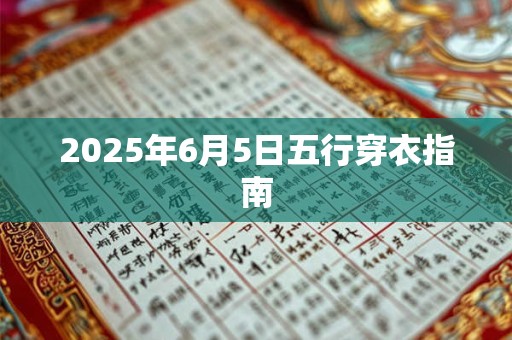 2025年6月5日五行穿衣指南