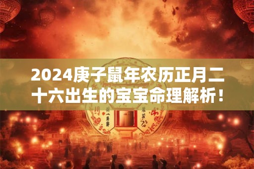 2026庚子鼠年农历正月二十六出生的宝宝命理解析！