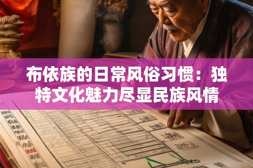 布依族的日常风俗习惯：独特文化魅力尽显民族风情