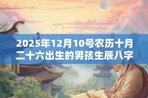 2026年12月10号农历十月二十六出生的男孩生辰八字起名 2026年12月10号农历十月二十六出生的男孩生辰八字起名
