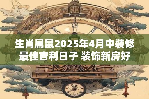 生肖属鼠2025年4月中装修最佳吉利日子 装饰新房好日子