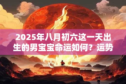 2025年八月初六这一天出生的男宝宝命运如何？运势咋样