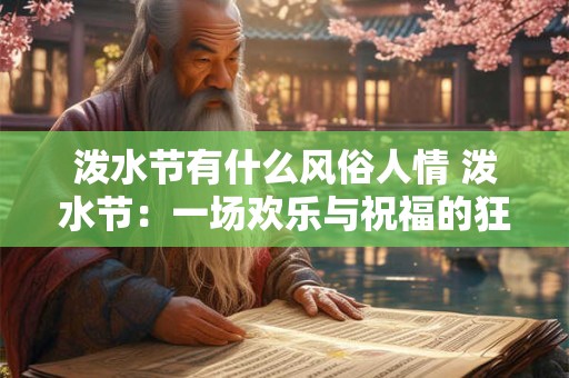 泼水节有什么风俗人情 泼水节：一场欢乐与祝福的狂欢盛宴