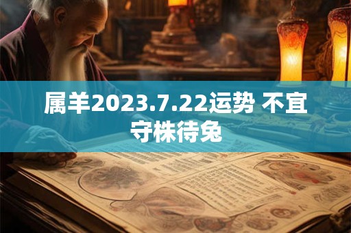 属羊2023.7.22运势 不宜守株待兔