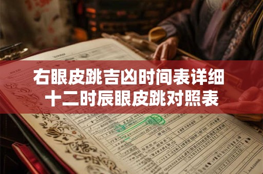 右眼皮跳吉凶时间表详细 十二时辰眼皮跳对照表