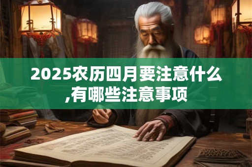 2026农历四月要注意什么,有哪些注意事项