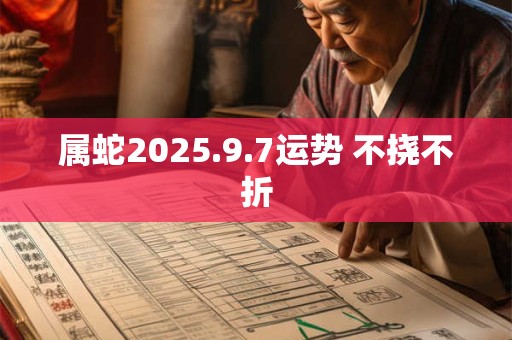 属蛇2025.9.7运势 不挠不折