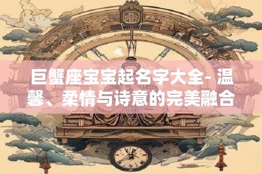巨蟹座宝宝起名字大全- 温馨、柔情与诗意的完美融合