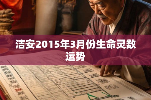 洁安2015年3月份生命灵数运势