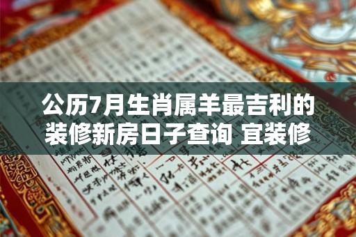 公历7月生肖属羊最吉利的装修新房日子查询 宜装修好日子