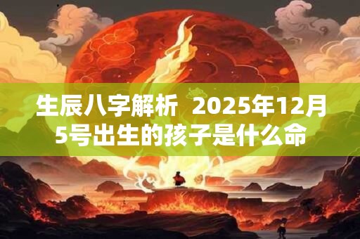 生辰八字解析  2025年12月5号出生的孩子是什么命