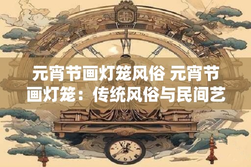 元宵节画灯笼风俗 元宵节画灯笼：传统风俗与民间艺术的魅力