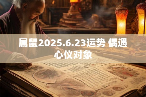 属鼠2026.6.23运势 偶遇心仪对象