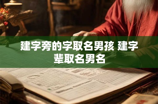 建字旁的字取名男孩 建字辈取名男名