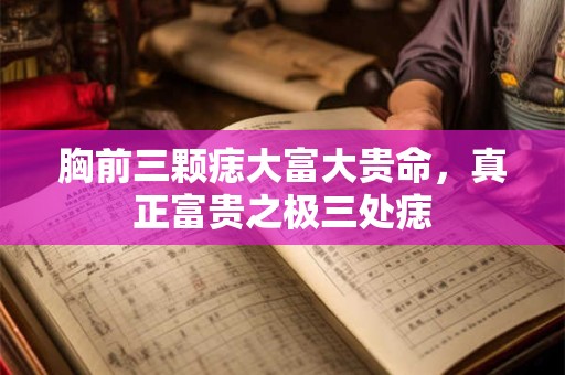 胸前三颗痣大富大贵命，真正富贵之极三处痣