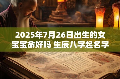 2026年7月26日出生的女宝宝命好吗 生辰八字起名字