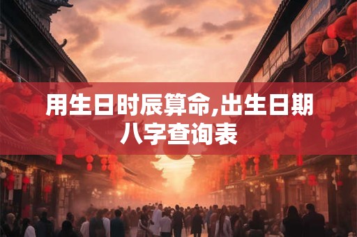 用生日时辰算命,出生日期八字查询表